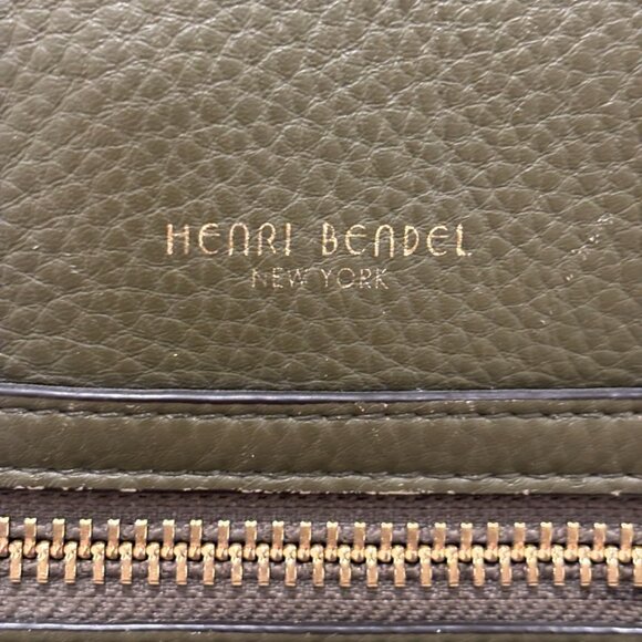 Henri Bendel West 57th Olive Green Leather Backpack, Discontinued Luxury RARE! - Picture 8 of 12